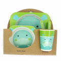 Natural bamboo fiber carton tableware sets for kids